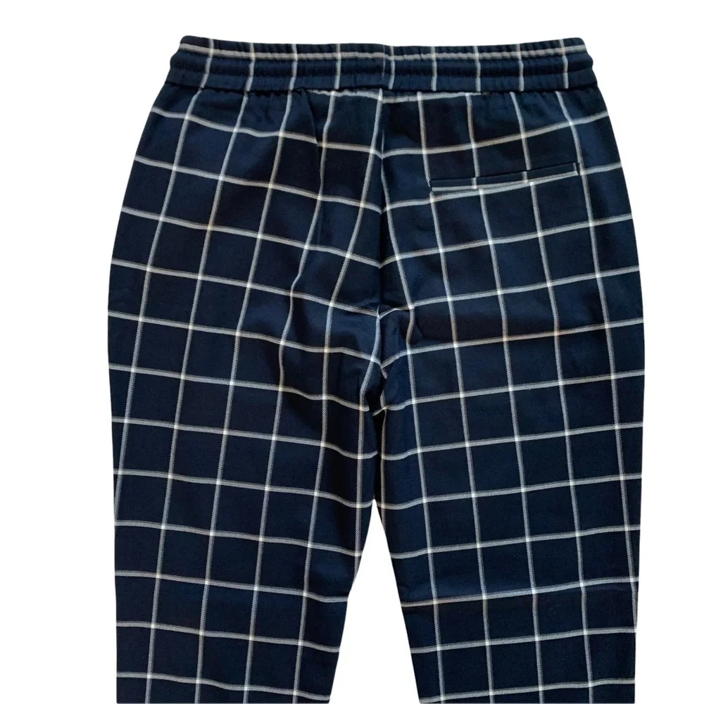 ASOS Only & Sons Check Trouser With Drawstring in Blue and Windowpane Print Sm.